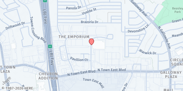 Map showing SHARING LIFE COMM OUTREACH at 3544 E. EMPORIUM CIRCLE, MESQUITE, TX