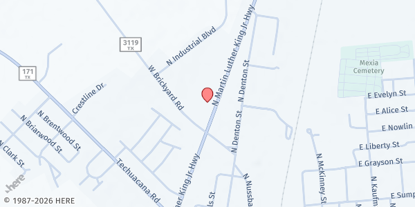 Map showing Navarro College - Mobile Pantry Distribution at 901 N. Dr M.L.K. Jr. Hwy., Mexia, TX