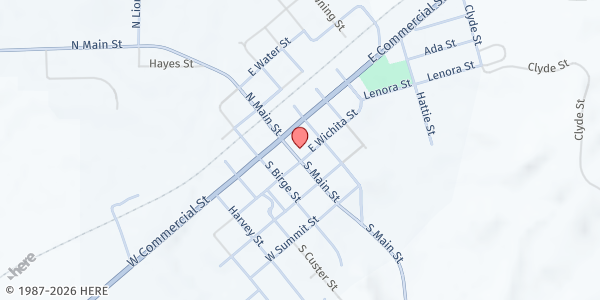 Map showing Miami Ministerial Alliance at 121 S Main St, Miami, TX