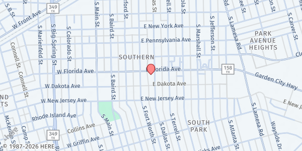 Map showing Breaking Bread Ministries at 410 E Florida Ave, Midland, TX