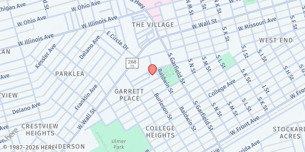 Map showing Elevate Church Food Bank at 200 Baldwin St, Midland, TX