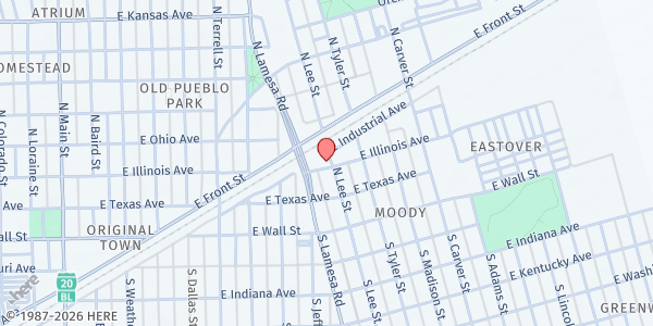 Map showing Greater Ideal Baptist Church at 303 N Lee St, Midland, TX