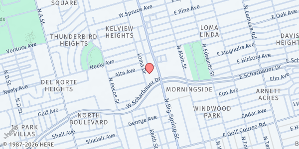 Map showing Midland Family Hope Center (Buckner) at 2412 Loma Dr., Midland, TX