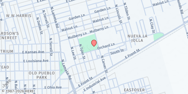 Map showing Midland Soup Kitchen Ministry at 1401 Orchard Ln., Midland, TX