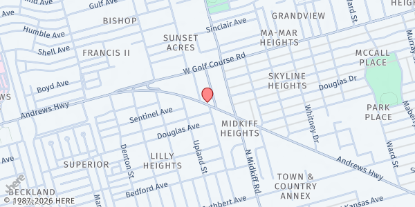 Map showing See Te Distribution Center at 3314 Andrews Hwy, Midland, TX