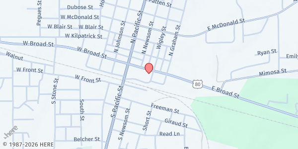 Map showing Kindness Kottage at 316 E. Broad St, Mineola, TX