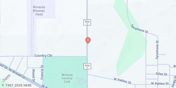 Map showing Mineola High School - Football Parking Lot at 1040 W State Loop 564, Mineola, TX