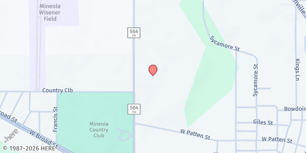 Map showing Mineola High School - Football Parking Lot at 1040 W. State Loop 564, Mineola, TX