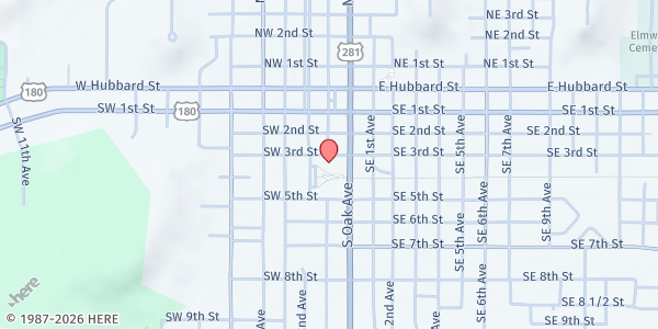 Map showing New Haven Helping Hands - Mineral Wells at 115 SW 3rd St., Mineral Wells, TX