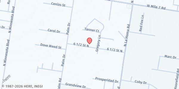 Map showing Jesucristo es la Respuesta at 3404 6 1/2 Mile Rd., Mission, TX