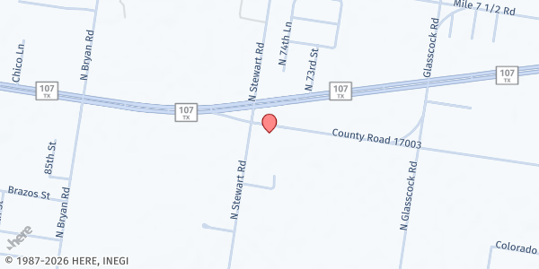 Map showing Tree of Life at 7437 Mile 7 Rd., Mission, TX