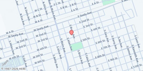 Map showing Ward County Senior Citizens at 205 E. 4th St., Monahans, TX