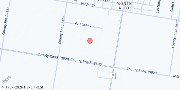 Map showing Iglesia Cristiana Monte de Dios at 8454 FM 2812, Monte Alto, TX