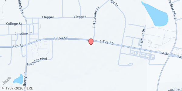 Map showing First Montgomery Baptist Church at 20423 Eva St., Montgomery, TX