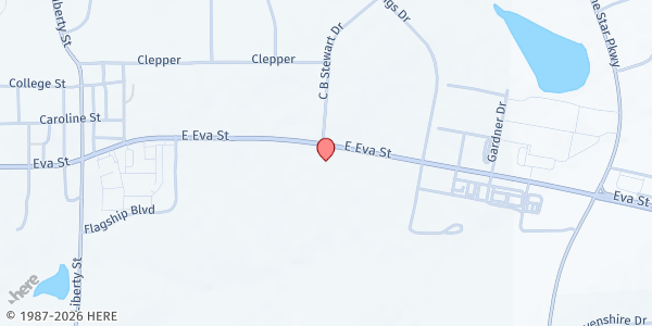 Map showing First Montgomery Baptist Church at 20423 Eva Street, Montgomery, TX