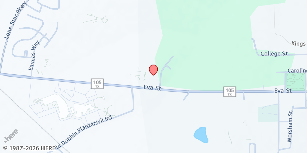 Map showing Montgomery UMC at 22548 TX-105, Montgomery, TX