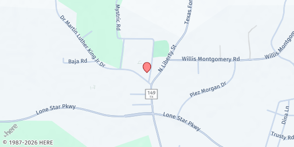 Map showing Mt. Sinai Baptist Church at Mt. Sinai Baptist Church, 611 Community Center Rd, Montgomery, TX
