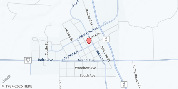 Map showing Food Pantry at Moran City Hall at 340 Fisher St., Moran, TX