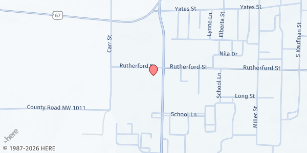Map showing Sacred Heart Catholic Church at 406 TX-37, Mt Vernon, TX