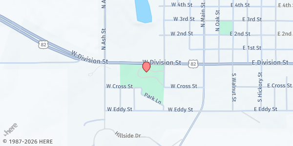 Map showing Muenster City Park Mobile Pantry at 100 Maple St., Muenster, TX