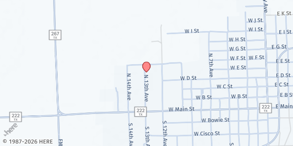 Map showing Munday Ministerial Alliance at 440 N 13th Ave, Munday, TX