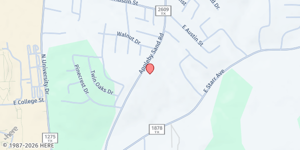 Map showing Sacred Heart at 2508 Appleby Sand Rd., Nacogdoches, TX