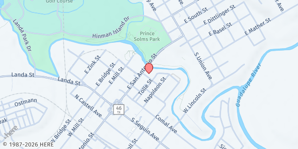 Map showing Family Life Center at 444 E. San Antonio St. Ste. 1101, New Braunfels, TX