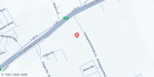 Map showing New Braunfels Food Bank at Tree of Life Church at 5513 I-35, New Braunfels, TX