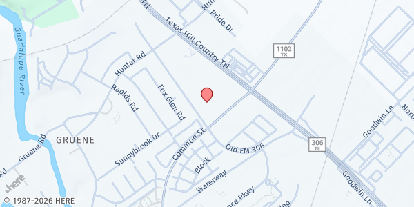 Map showing Steve's Pantry at Gruene UMC at 2629 E. Common St., New Braunfels, TX