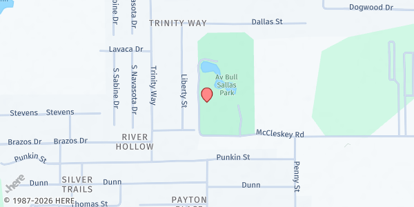 Map showing Bull Sallas Park at 21675 McCleskey Rd., New Caney, TX