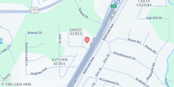 Map showing Humble Area Assistance Ministries at CT Church at 17802 US-59 BUS, New Caney, TX