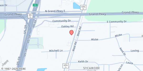 Map showing Mission Northeast - New Caney at 22098 TX-494 Loop, New Caney, TX