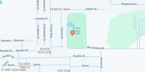 Map showing New Caney Iglesia Adventista - Bull Sallas Park (Show Barn) at Bull Sallas Park (Show Barn) 21679 McCleskey Rd, New Caney, TX