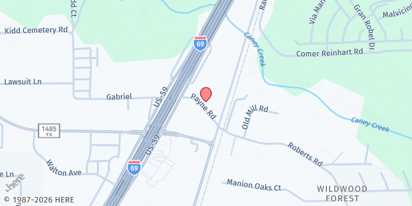 Map showing St. John of the Cross at 20000 Loop 494, New Caney, TX