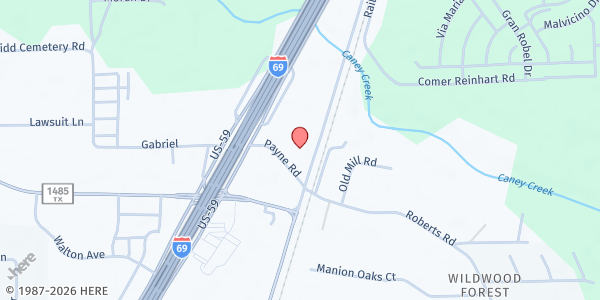 Map showing St. John of the Cross Catholic Church at 20000 TX-494 Loop, New Caney, TX