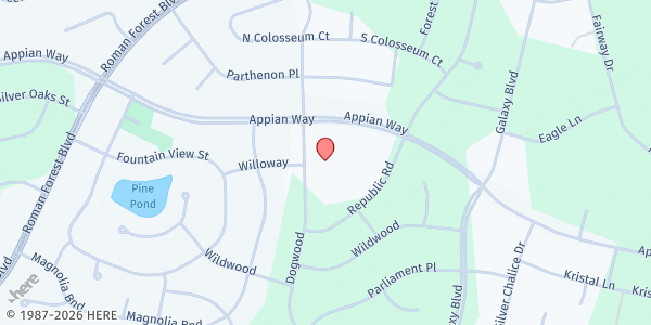 Map showing The Abundant Harvest (St. Isidore's) at Dogwood Elementary, 600 Dogwood Lane, New Caney, TX