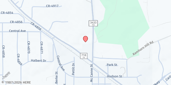 Map showing Southeast Wise County Community - 1st Baptist Church Newark at 1572 FM 3433, Newark, TX