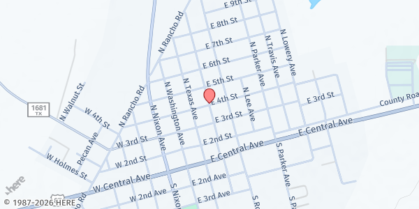 Map showing God's Storehouse at First UMC at 410 N. Franklin Ave., Nixon, TX