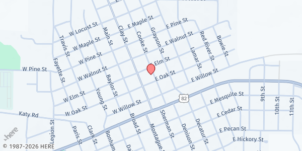 Map showing A Hand Up at 207 Cooke St, Nocona, TX