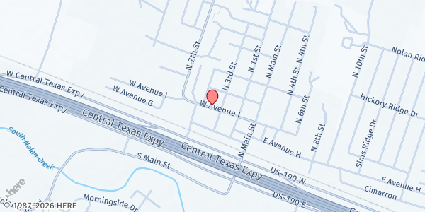 Map showing Nolanville Food Pantry at 300 W. Ave. I, Nolanville, TX