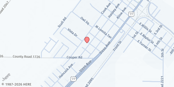 Map showing Odem Fellowship Pantry - First UMC at 1301 Haisley Ave., Odem, TX