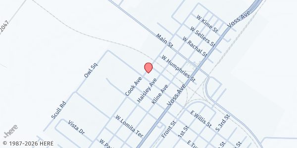 Map showing Odem Fellowship Pantry - Sacred Heart Church at 401 W. Willis St., Odem, TX