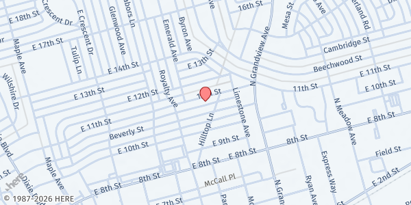 Map showing Baptist Church at 2212 E 11 St, Odessa, TX