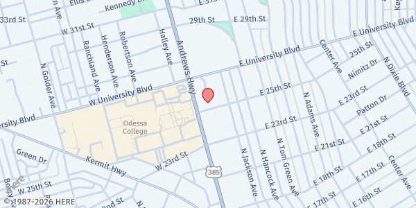 Map showing Catholic Charities - Andrews Highway at 2500 Andrews Hwy., Odessa, TX