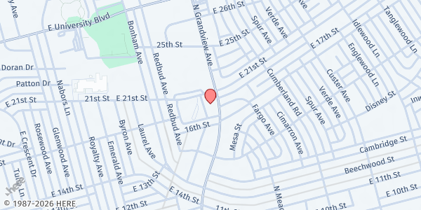 Map showing Faith Fellowship Church at 1603 N. Grandview Ave., Odessa, TX