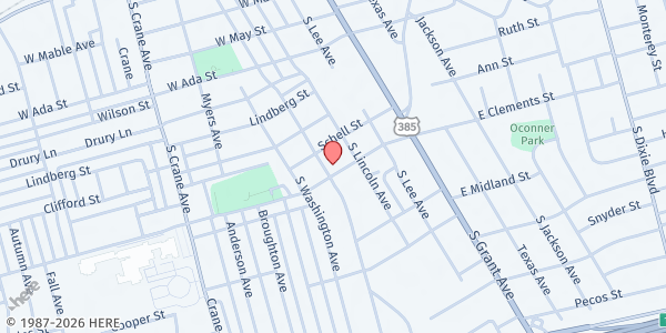 Map showing Mackey Chapel UMC at 306 W. Clements St., Odessa, TX