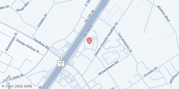 Map showing Odessa VA Clinic Mobile Pantry at 8050 TX-191 Frontage, Odessa, TX