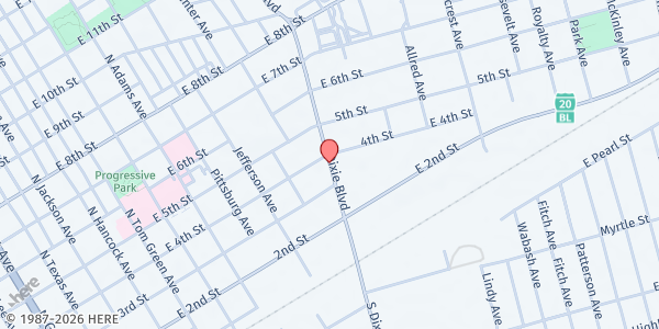 Map showing Permian Basin Mission Center at 208 N. Adams St., Odessa, TX