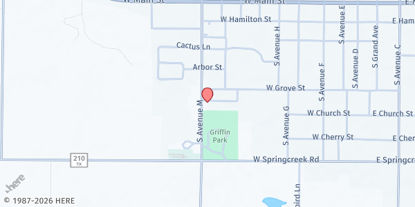 Map showing Ministry of Helps at 929 Bluebonnet Dr, Olney, TX