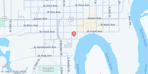 Map showing Meals on Wheels Orange, TX - Main Location at 103 5th St., Orange, TX